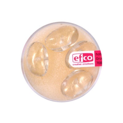 Стъклени перли, металик, 10x18 mm, 4 бр., прозрачно-златисти