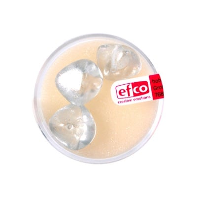 Стъклени перли, металик, 11x15 mm, 3 бр., прозрачно-сребристи