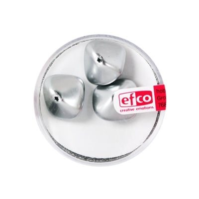 Стъклени перли, металик, 11x15 mm, 3 бр., сребристи