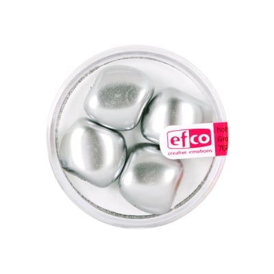 Стъклени перли, металик, 13x15 mm, 4 бр., сребристи