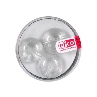 Стъклени перли, металик, 16x11 mm, 3 бр., прозрачно-сребристи