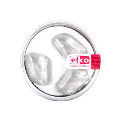 Стъклени перли, металик, 18x13 mm, 3 бр., прозрачно-сребристи