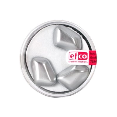 Стъклени перли, металик, 18x13 mm, 3 бр., сребристи