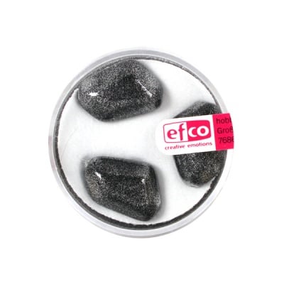 Стъклени перли, металик, 18x13 mm, 3 бр., сребристо черни