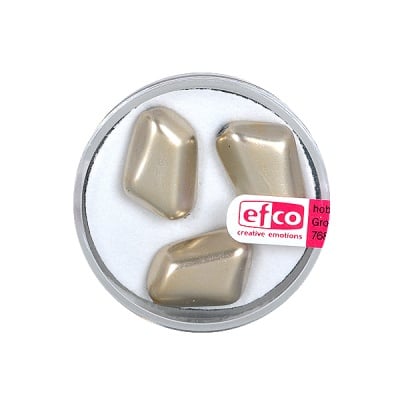 Стъклени перли, металик, 18x13 mm, 3 бр., златисти