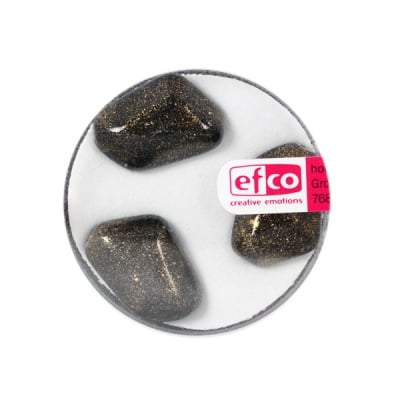 Стъклени перли, металик, 18x13 mm, 3 бр., златисто черни