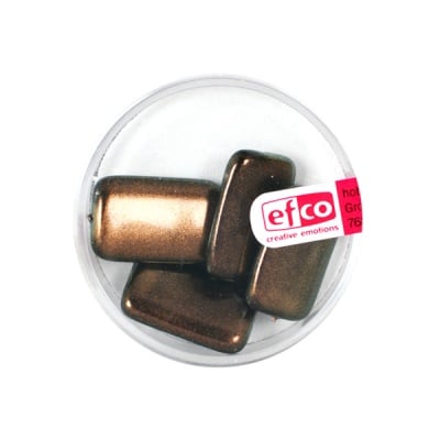 Стъклени перли, металик, 19x12 mm, 4 бр., медни