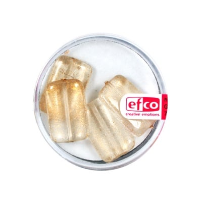 Стъклени перли, металик, 19x12 mm, 4 бр., прозрачно-златисти