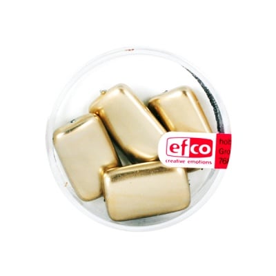 Стъклени перли, металик, 19x12 mm, 4 бр., златисти