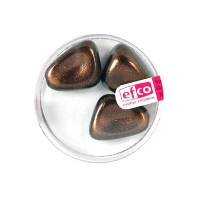 Стъклени перли, металик, 20x14 mm, 3 бр., медни