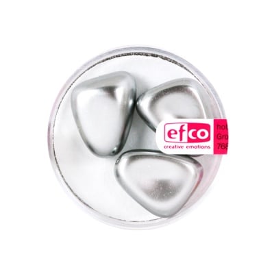 Стъклени перли, металик, 20x14 mm, 3 бр., сребристи