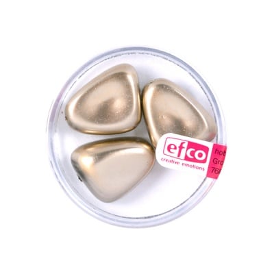 Стъклени перли, металик, 20x14 mm, 3 бр., златисти