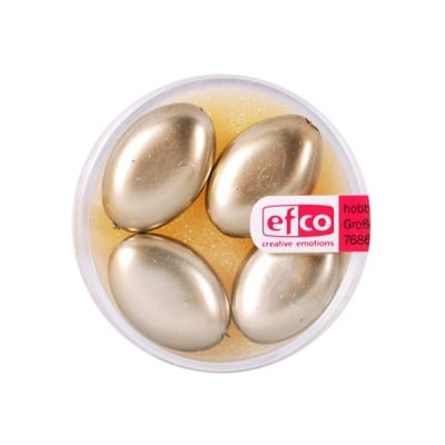 Стъклени перли, металик, 20x14 mm, 4 бр., златисти