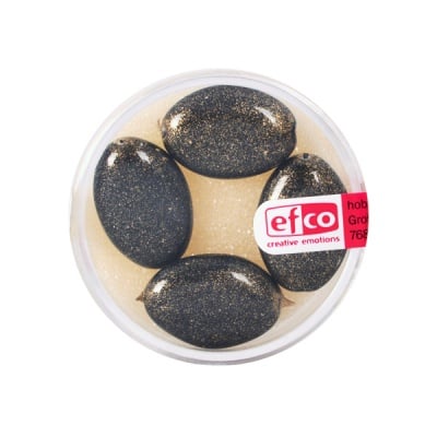 Стъклени перли, металик, 20x14 mm, 4 бр., златисто черни