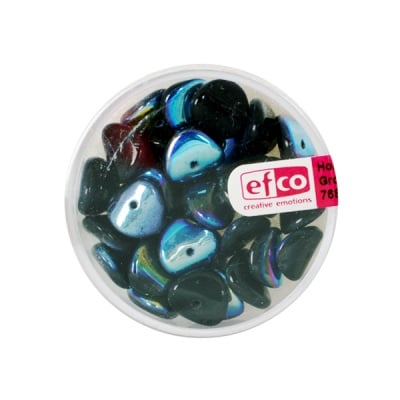 Стъклени перли Nuggets, 4x9 mm, 30 бр., черни AB