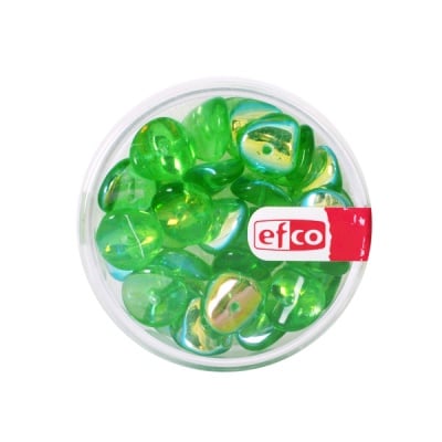 Стъклени перли Nuggets, 4x9 mm, 30 бр., зелени AB