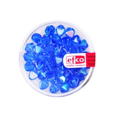 Стъклени перли, огледална пирамида, 6 mm, 50 бр., сини AB