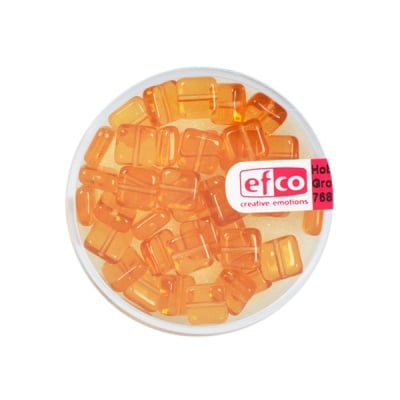 Стъклени перли, плосък квадрат, 6 mm, 40 бр., топаз