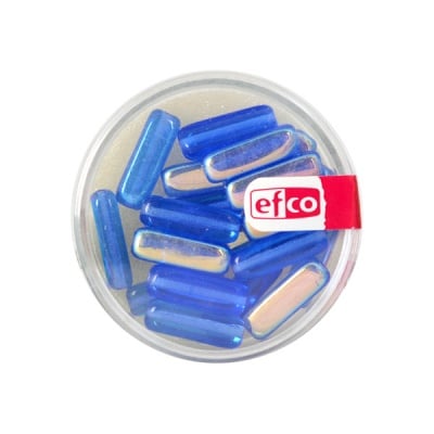 Стъклени перли плосък правоъгълник, 15 x 5 mm, 20 бр., сини AB