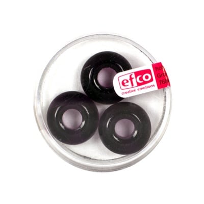 Стъклени перли Ring, широк отвор, 11x17 mm, 3 бр., лилави