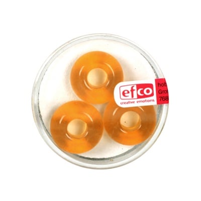 Стъклени перли Ring, широк отвор, 11x17 mm, 3 бр., топаз