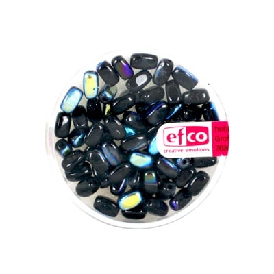 Стъклени перли с овална форма, 6x4 mm, 60 бр., черни AB