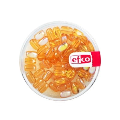 Стъклени перли с овална форма, 6x4 mm, 60 бр., кафяви AB