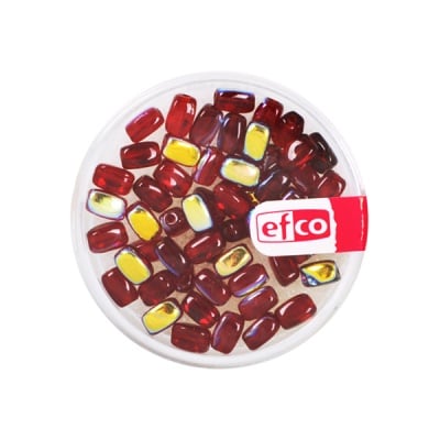 Стъклени перли с овална форма, 6x4 mm, 60 бр., тъмночервени AB