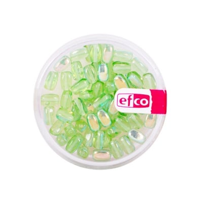 Стъклени перли с овална форма, 6x4 mm, 60 бр., зелени AB