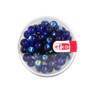 Стъклени перли сфера, 6 mm, 50 бр., тъмносини AB