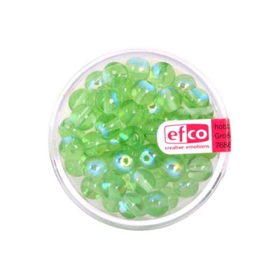 Стъклени перли сфера, 6 mm, 50 бр., зелени AB