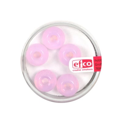 Стъклени перли, широк отвор, 12 mm, 5 бр., светлорозови опал