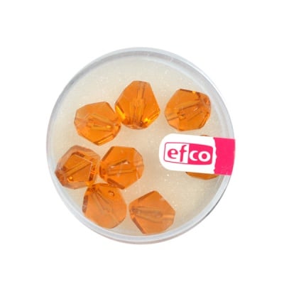 Стъклени шлифовани перли, 10 mm, 8 бр., топаз