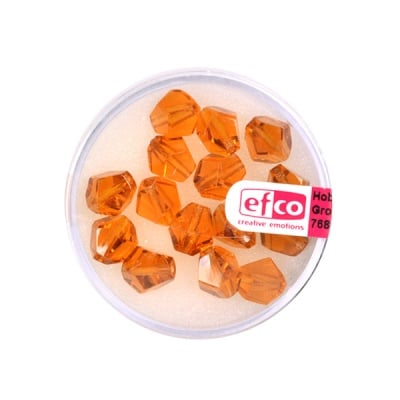 Стъклени шлифовани перли, 8 mm, 15 бр., топаз