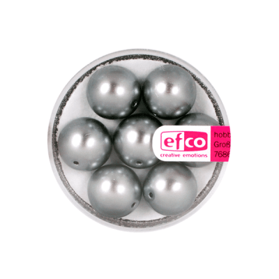 Стъклени восъчни перли, 12 mm, 7 бр., антрацит