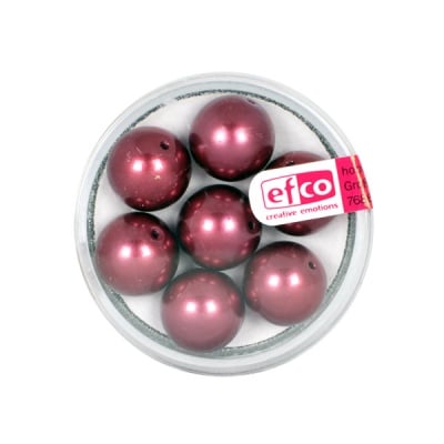 Стъклени восъчни перли, 12 mm, 7 бр., бордо