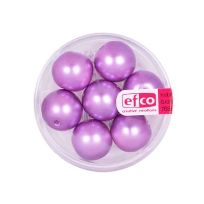 Стъклени восъчни перли, 12 mm, 7 бр., лилави