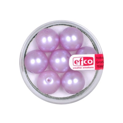 Стъклени восъчни перли, 12 mm, 7 бр., люлякови