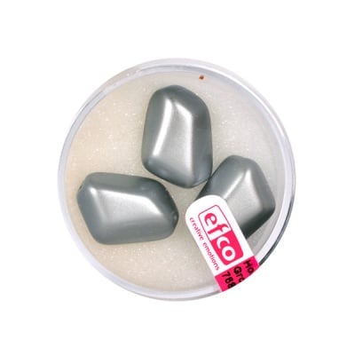 Стъклени восъчни перли, 18x13 mm, 3 бр., антрацит