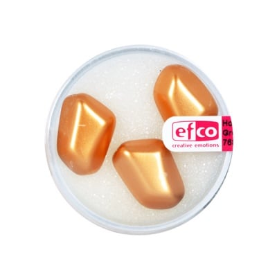 Стъклени восъчни перли, 18x13 mm, 3 бр., цвят - коняк