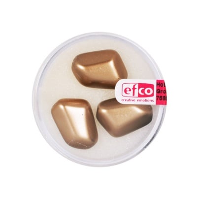 Стъклени восъчни перли, 18x13 mm, 3 бр., кафяви