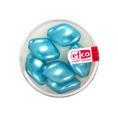 Стъклени восъчни перли, 19x13 mm, 6 бр., светлосиньозелени