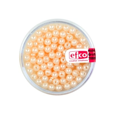 Стъклени восъчни перли, ф 4 mm, 125 бр., цвят – кайсия