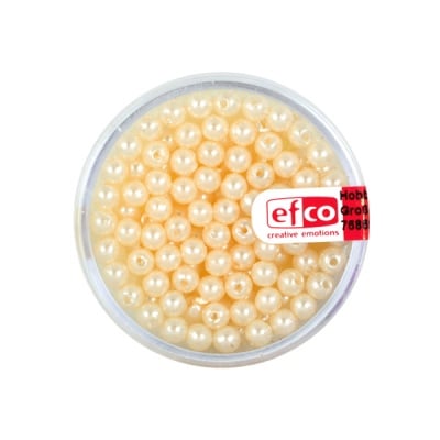 Стъклени восъчни перли, ф 4 mm, 125 бр., шампанско