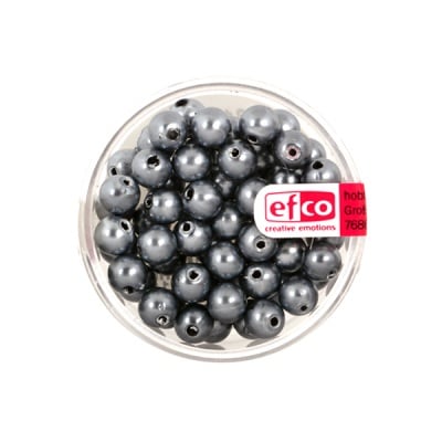Стъклени восъчни перли, ф 6 mm, 60 бр., антрацит