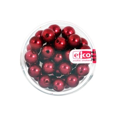 Стъклени восъчни перли, ф 8 mm, 32 бр., червени