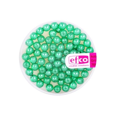 Стъклени восъчни перли, гланц, 4 mm, 75 бр., изумруденозелени