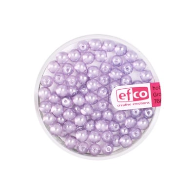 Стъклени восъчни перли, гланц, 4 mm, 75 бр., люлякови