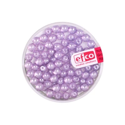 Стъклени восъчни перли, гланц, 4 mm, 75 бр., светлолилави