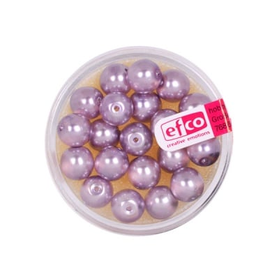 Стъклени восъчни перли, гланц, 8 mm, 20 бр., светлолилави